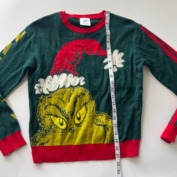 NWOT Boys Small Grinch Red & Green Naughty Christmas Holiday Crewneck Sweater - Picture 6 of 7